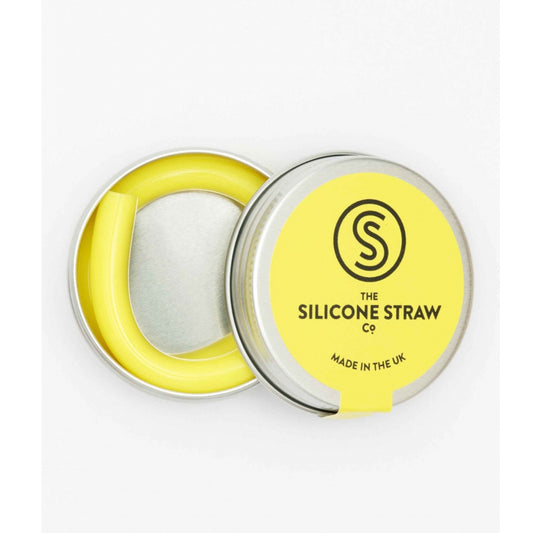 Reusable Silicone Straw in Travel Tin - Yellow