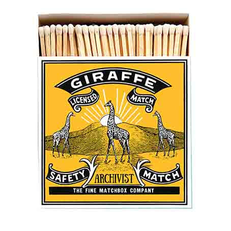 Open box of matches showing the Giraffe design from Archivist Gallery (7868907487458)