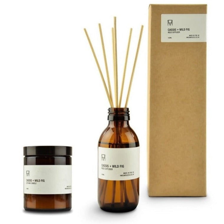 Cassis & Wild Fig Reed Diffuser and candle gift set (5931035558046)