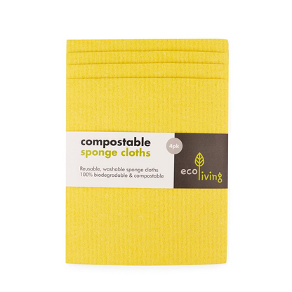EcoLiving Compostable Sponge Cleaning Dish Cloths (4 Pack) (6046694244510)