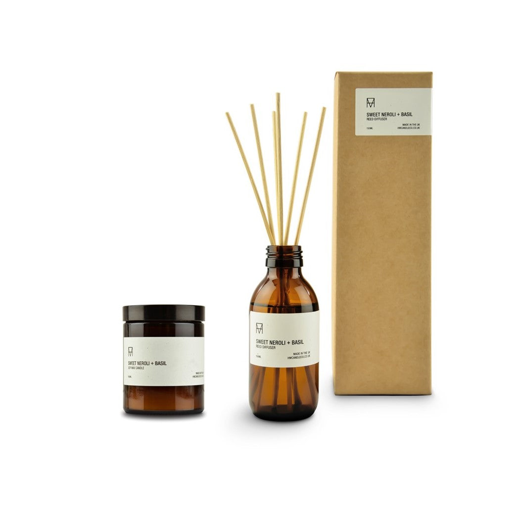 Sweet Neroli & Basil Reed Diffuser and candle gift set (6052052533406)